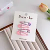 Set de 4 piezas de pinzas para el pelo BB de lentejuelas de colores que gotean aceite, pinzas lindas con estampado para flequillo, pinzas laterales para niñas
