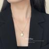 Colar de Concha Natural Retro Francês Banhado em Ouro Real 18K Commuter All-match Design Sense Artistic High Sense Clavícula Chain