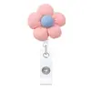 Porta-credencial con carrete de flor colorida transfronterizo en stock para uso médico y de oficina, clip de cocodrilo divertido hebilla retráctil de tirador para credencial de identificación