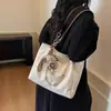 Bolso de Mujer Primavera Nuevo Estilo Versátil Estilo Oficina Cadena de Perlas Gran Capacidad Bolso Tote Casual de Hombro