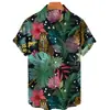 Camisas de Playa Europeas y Americanas Transfronterizas para Hombre con Animales de Selva Tropical Impresos en 3D, Tops Casuales y a la Moda de Manga Corta