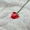Simulación de palma roja con una sola mano, sensación de grulla llameante, palma de boda, traje suave, guía de camino, decoración floral, adornos florales para el hogar, simulación de flor