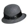 Rongmei 2026 Nuevo Sombrero Clásico Hepburn Transfronterizo con Ala Curva, Sombrero de Mezcla de Seda y Lana, Elegante Sombrero de Estilo Francés
