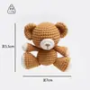 Colgante de oso de lana tejido a mano acabado gancho llavero tejido joyería bolsa tejida de lana colgante de muñeca
