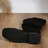 Botas de Caballero para Mujer, Estilo Europeo y Americano, Gamuza, Tacón Grueso, Botas Altas de Caña Larga, Nuevo Estilo Otoño 2026, Plegadas, Apiladas, Botas para Mujer de Comercio Exterior, En Stock