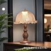 Luminária de Mesa Estilo Chinês Retrô Lâmpada de Cabeceira LED Cor de Noz Ajustável Quarto Sala de Estar Escrivaninha Dimerizável