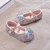 Zapatos Individuales de Cristal de Princesa para Niñas 2025 Verano Nuevo Estilo Zapatos de Moda de Cuero para Niñas Zapatos Individuales para Bebé de Suela Blanda Zapatitos de Cuero