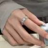 Anillo de Mariposa con Perla y Esmalte de Goteo de Plata de Ley S925 para Mujer, Apertura Ajustable, Nicho, Lujo de Gama Alta Accesible, Versátil, Nuevo Producto