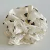 Scrunchie de Renda Bege Novo de Verão Camada Dupla Laço de Cabelo Simples de Coração com Bolinhas Alta Elasticidade Laço de Cabelo Versátil