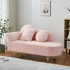 Sofá-cama chaise lounge pequeno de couro de cordeiro cor creme para apartamento sofá mini para quarto de casa cadeira de sofá madeira