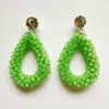 Pendientes Colgantes de Cristal Tejido Hechos a Mano Forma de Gota Estilo Coreano Joyería Popular Pendientes Transfronterizos Lujo Ligero y de Gama Alta