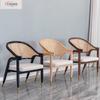 Silla de Ocio con Respaldo para el Hogar de Lujo Ligero Silla de Comedor de Madera Maciza y Ratán Popular entre Diseñadores Japoneses e Influencers Nórdico Moderno