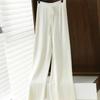 Pantalones Anchos Engrosados para Mujer, de Cintura Alta, Largo hasta el Suelo, Caída Suave, Estilo Otoño e Invierno, Adelgazantes, Estilo Chanel, Pantalones Largos Deportivos Casuales