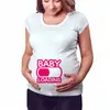 Estilo Nuevo Europeo y Americano Ropa de Maternidad Tallas Grandes Camiseta de Maternidad de Manga Corta para Mujer Top Casual de Cuello Redondo
