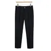 Marca de moda de verão calça cropped lisa de cor sólida masculina calça social afunilada sem necessidade de passar calça casual skinny slim fit estilo coreano