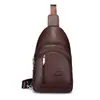Bolso de Pecho Mochila de Viaje para Hombre Piel Genuina Primera Capa Piel de Vaca Moda Casual Bolso de Hombro Bolso Cruzado Estilo Masculino