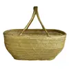 Cesta tejida de bambú hecha a mano Cesta agrícola para verduras Cesta de almacenamiento de producto nativo Cesta para huevos, verduras y frutas