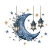 Festival de Medio Oriente Pegatinas de Vidrio al por Mayor Nuevas Decoraciones Colgantes de Estrella y Luna Pegatinas de Pared Autoadhesivas Pegatinas Decorativas para Pared y Ventana
