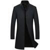 Nuevo Abrigo de Lana para Otoño e Invierno Hombres Simple de Longitud Media Cuello Alto Gabardina de Lana Hombres Abrigo de Lana Engrosado Abrigo