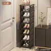 Zapatero estante de almacenamiento multicapa para el hogar simple entrada interior dormitorio espacio de alquiler ahorro de espacio apartamento pequeño zapatero