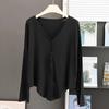 Cárdigan Modal Corto de Cuello en V para Combinar con Todo, Protección Solar, Vestido de Tirantes para Mujer, Chal Exterior, Blusa Top, Abrigo Delgado