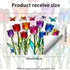 Xinuo JDT-A746 Vitral Tulipa Vidro Adesivo Eletrostático Sem Cola Removível Janela de Banheiro Decoração Embelezamento