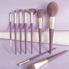 Conjunto de 9 pincéis de maquiagem de batata doce roxa Hua Yang, pincel de fibra de seda de milho super macio, conjunto completo de uma geração de pelos