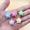 Brillante estrella de cinco puntas de dos colores, accesorios de resina, joyería de bricolaje, horquilla, tocado, crema, pegamento, accesorios, material
