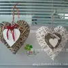 Artesanato de Decoração para Casa Tecido à Mão Enfeites Cesta de Armazenamento de Palha e Vime Nova Cesta para Joias em Formato de Coração de Pêssego