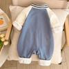 Ropa de escalada para recién nacidos de primavera y otoño, ropa de escalada informal para bebés con diseño de oso, mono de manga larga para bebés de cien días y luna llena