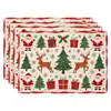 Amazon Manteles Navideños Muñeco de Nieve Árbol de Navidad Manteles Decoración de Mesa de Comedor Occidental Manteles Aislantes Fiesta Navideña