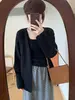 Conjunto de dos piezas de cárdigan de punto suave y holgado estilo coreano y camiseta, nuevo suéter suave, cómodo y moderno para otoño e invierno
