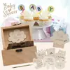 Caja de Almacenamiento de Madera Tiene 60 Formas Lindas de Madera Marcadores de Libros para Baby Shower a Caja de Almacenamiento de Chips de Madera