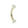 Tachuelas para Cejas de Acero Inoxidable Estilo Europeo y Americano, Anillos para Cejas, Circonita Redonda, Diseño de Barra Curva con Rosca Interna, Venta al por Mayor de Fabricantes de Joyería para Piercings