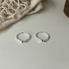 Anillo Suchuang S925 de plata esterlina con apertura de gota negra y pegamento fino para mujer, diseño minimalista de Corea del Sur, combina con todo.
