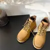 Botas Martin para Mujer 2026 Nuevo Estilo Británico Retro Versátiles Botas Amarillas de Suela Gruesa Botas de Senderismo de Moda con Suela Gruesa que Aumentan la Altura