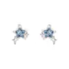 Pendientes de Estrella Azul para Mujer Exquisitos de Nicho Simples Asimétricos Pendientes de Estrella de Cuatro Puntas Frescos Pequeños Estilo Coreano Accesorios de Moda