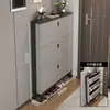 Armário de sapatos ultrafino para entrada de casa, à prova de poeira, grande capacidade, estilo com porta basculante, armário de entrada de luxo leve, armário de armazenamento de sapatos simples e moderno
