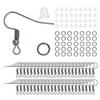 100 ganchos para la oreja, anillos individuales y tapones para los oídos, accesorios para pendientes hechos a mano y hechos en casa, bolsa de material para joyería de oreja.