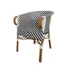 Mesa y Silla de Estilo Francés para Exterior Balcón Silla de Ratán Silla de Ratán Juego de Tres Piezas Cafetería Tienda de Té con Leche Casa de Huéspedes Silla de Comedor Vintage para Exterior