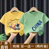 Camiseta de Manga Corta para Niños Verano 2026 Nuevo Estilo Camisa de Media Manga para Niños Top Para Niños Pequeños Estilo Coreano Elegante Estampada 100% Algodón T