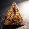 Ornamento de pirâmide de cristal natural 5cm com pedrinhas de resina, artesanato e presentes fornecidos diretamente pelo fabricante