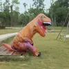 Disfraz de dinosaurio inflable Tiranosaurio Rex de dibujos animados para niños, disfraz de actividad escolar estilo TikTok, atuendo de mascota para actuación