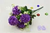 Atacado de fábrica 5 garfos crisântemo bola novo outono decoração de flor artificial display flor de seda floral 5 hortênsia