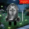 Placa Conmemorativa Negra Popular de Halloween Acrílico 2D Decoración de Lápida para Jardín Exterior Césped Jardinería Enchufe de Tierra