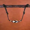 Collar de Agata Dzi Natural de Nueve Ojos Estilo Tibetano Genuino Blanco y Negro Terminado Trenzado a Mano Collar Original para Clavícula