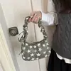 Otoño/Invierno 2026 Estilo Coreano Ins Ligera Gran Capacidad Estampado de Estrellas Bolso de Hombro Pana Estilo Perezoso Casual Bolso Tote