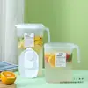 Jarra para Água Fria Estilo Japonês para Geladeira Doméstica de Grande Capacidade Copo de PP Bule Resistente a Altas Temperaturas Armazenamento de Água Balde de Água Fria para Bebidas de Verão