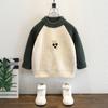 Suéteres de Outono e Inverno para Meninos 2025 Novo Estiloso e Fashionable Tricô Infantil Suéter Camada Base Engrossada para Meninos