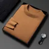 El suéter de lana Puyuan es lavable a máquina, lana australiana finamente hilada, nuevo suéter de lana de cuello semi-alto para hombre otoño e invierno 2025
